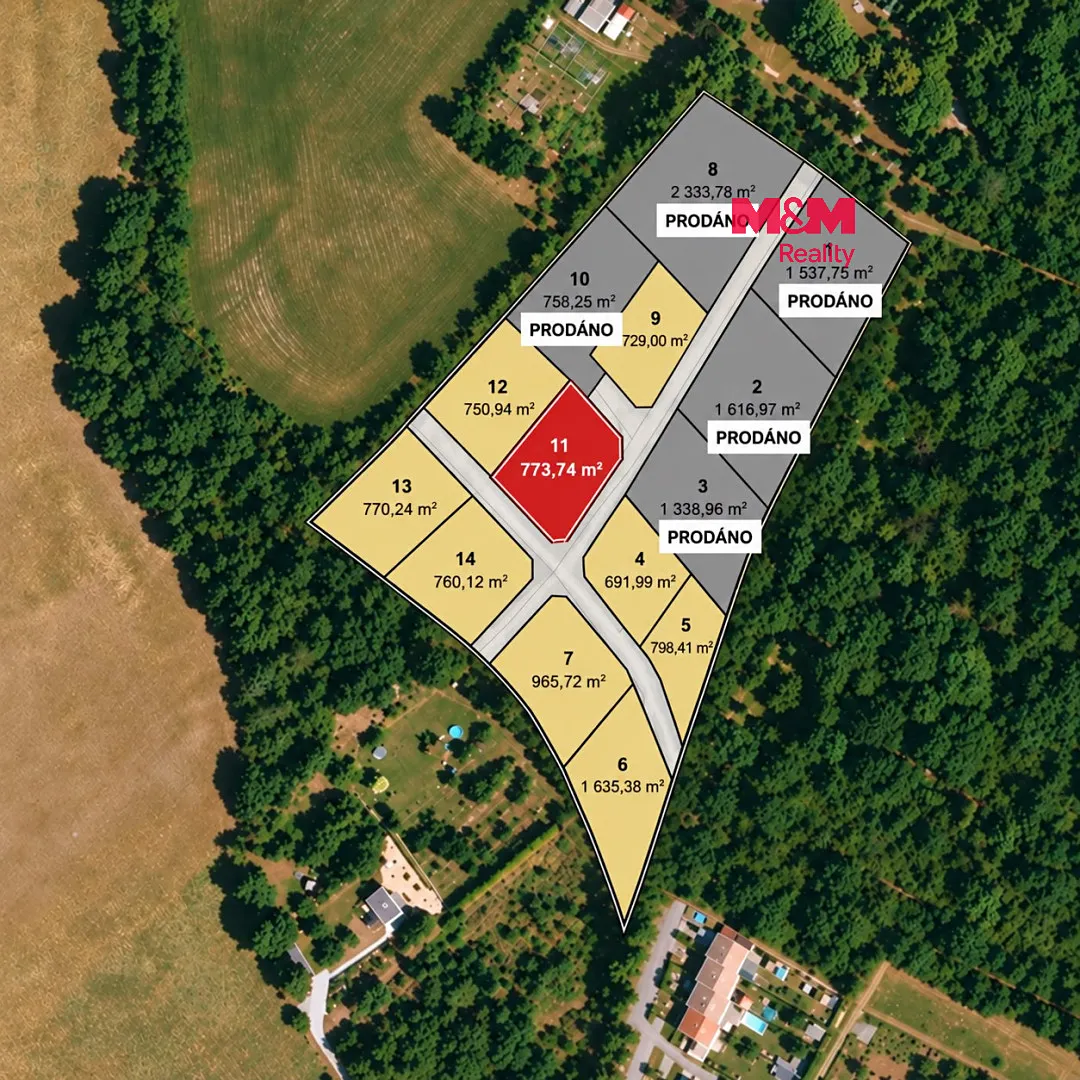 Prodej stavebního pozemku 774 m²